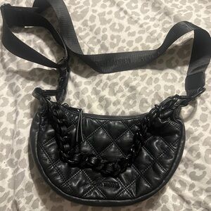 Steve Madden Crossbody Convertible Quilted Black Belt Bag